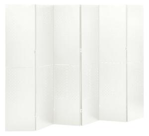 Parawan 6-panelowy, biały, 240 x 180 cm, stalowy