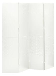 Parawan 4-panelowy, biały, 160 x 180 cm, stalowy