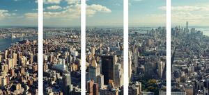 5-częściowy obraz widok na wspaniałe centrum Nowego Jorku