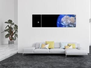 Obraz Księżyca i Ziemi (170x50 cm)