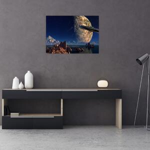Obraz - Przybycie kosmitów (70x50 cm)