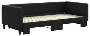 Sofa rozsuwana, czarna, 90x200 cm, tkanina