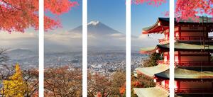 5-częściowy obraz jesień w Japonii