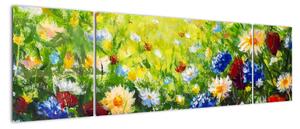 Obraz dzikich kwiatów (170x50 cm)