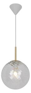 Mosiężna lampa wisząca z dekoracyjnym szklanym kloszem kulą Nordlux 2312073035 Chisell E27 25cm