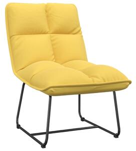 Fotel wypoczynkowy z metalową ramą, żółty, aksamitny