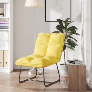 Fotel wypoczynkowy z metalową ramą, żółty, aksamitny