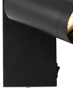 Nowoczesny Kinkiet / Lampa scienna czarny regulowany z włącznikiem - Jeana Luxe Oswietlenie wewnetrzne