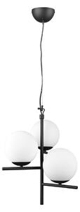 Lampa wisząca w kolorze matowej czerni ze szklanym kloszem ø 40 cm Pure – Trio