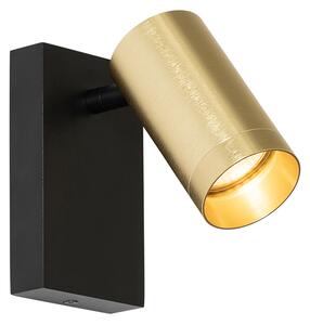 Wandlamp zwart met goud verstelbaar met schakelaar - Jeana Luxe Oswietlenie wewnetrzne