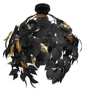 Metalowa lampa sufitowa w kolorze matowej czerni z plastikowym kloszem ø 38 cm Leavy – Reality