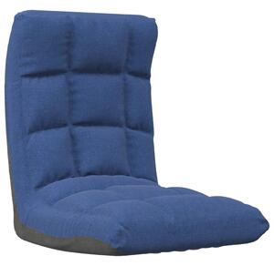 Składane krzesło podłogowe, niebieskie, obite tkaniną