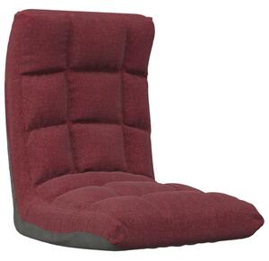 Składane krzesło podłogowe, winna czerwień, obite tkaniną