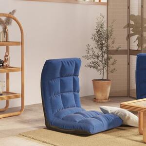 Składane krzesło podłogowe, niebieskie, obite tkaniną