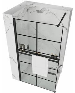 Ścianka prysznicowa Rea Bler-1 90 z półką i wieszakiem Evo