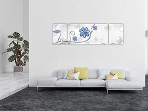 Obraz - Niebieskie łabędzie (170x50 cm)
