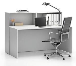 Zestaw mebli biurowych single SEGMENT, 2 półki, biały / biały