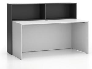 Zestaw mebli biurowych single SEGMENT, 2 półki, biały / dąb bejcowany