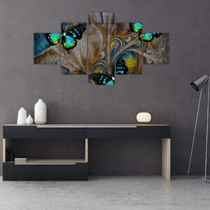 Obraz - Jasne motyle na zdjęciu (125x70 cm)