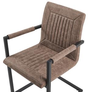 Zestaw krzeseł wspornikowych do jadalni z ekoskóry brązowy krzesła konferencyjne Brandol Beliani