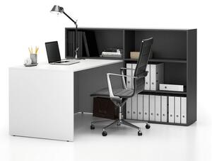 Zestaw mebli biurowych single SEGMENT, 3 półki, prawy, biały / biały