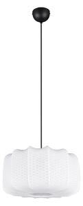 Biała metalowa lampa wisząca z tekstylnym kloszem ø 40 cm Madleine – Reality