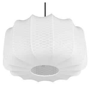 Biała metalowa lampa wisząca z tekstylnym kloszem ø 40 cm Madleine – Reality