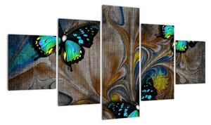 Obraz - Jasne motyle na zdjęciu (125x70 cm)