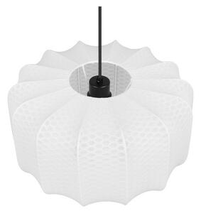 Biała metalowa lampa wisząca z tekstylnym kloszem ø 40 cm Madleine – Reality