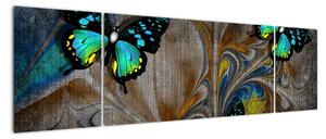 Obraz - Jasne motyle na zdjęciu (170x50 cm)