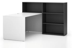 Zestaw mebli biurowych single SEGMENT, 3 półki, prawy, dąb naturalny / biały
