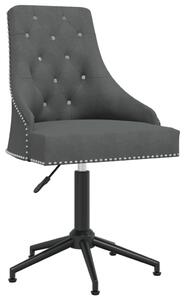 Obrotowe krzesła stołowe, 6 szt., ciemnoszare, aksamitne