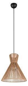 Metalowa lampa wisząca w naturalnym kolorze z kloszem plecionki papierowej ø 35 cm Rosalie – Reality