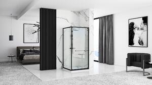 Kabina prysznicowa Rea Space In Black 80x100 + czarny brodzik Savoy