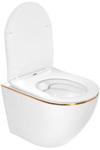 Zestaw misa WC CARLO Mini Flat + bidet CARLO Mini White Gold Edge