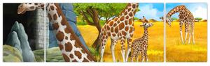 Obraz - Rodzina żyraf (170x50 cm)