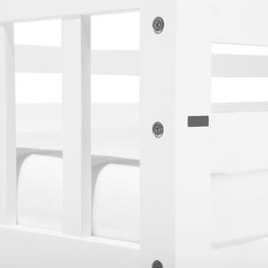 Łóżko piętrowe z szufladami 90 x 200 cm drewno sosnowe białe dziecięce Revin Beliani