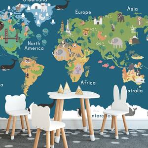 Tapeta mapa świata dla dzieci