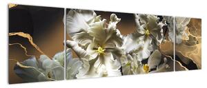Obraz - Orchidea kwiaty na marmurowym tle (170x50 cm)