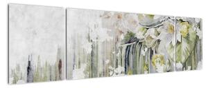 Obraz - Białe kwiaty, vintage (170x50 cm)