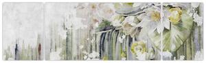 Obraz - Białe kwiaty, vintage (170x50 cm)