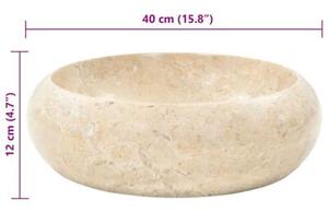 Umywalka, 40 x 12 cm, marmurowa, kremowa
