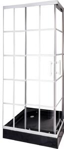 Zestaw Kabina prysznicowa 90x90 biała LOFT czarny brodzik 13cm z syfonem