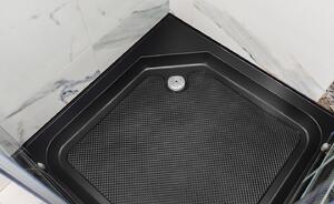 Kabina prysznicowa 80x80 biała LOFT czarny brodzik 13cm z syfonem