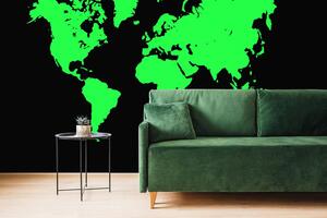 Samoprzylepna tapeta zielona mapa na czarnym tle
