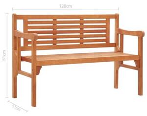 Składana ławka ogrodowa, 120 cm, lite drewno eukaliptusowe