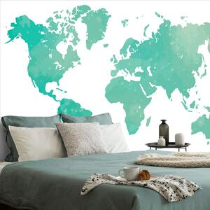 Samoprzylepna tapeta mapa świata w zielonym odcieniu
