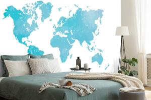 Tapeta mapa świata w niebieskim odcieniu