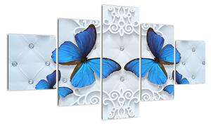 Obraz - Niebieskie motyle (125x70 cm)