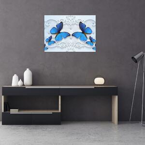 Obraz - Niebieskie motyle (70x50 cm)